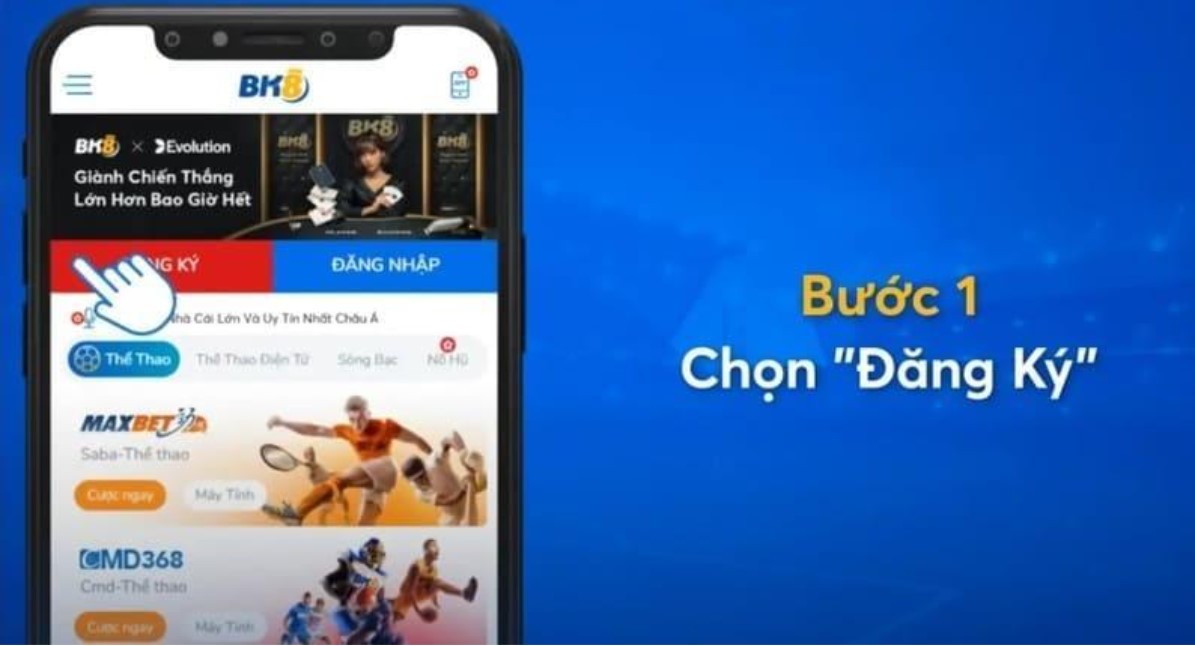 Các bước đăng ký Bk8